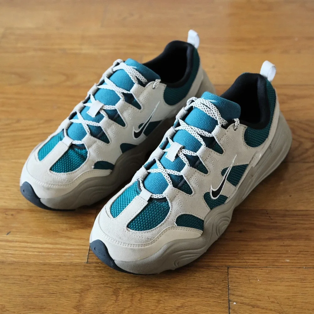 Nike Tech Hera Men Shoes Sail Geode Teal Chunky Lifestyle Sneaker FJ9532-110 9.5